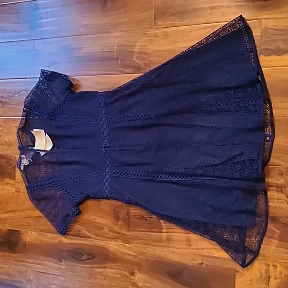 Michael Kors Blue Floral Lace Dress - Picture 12 of 14